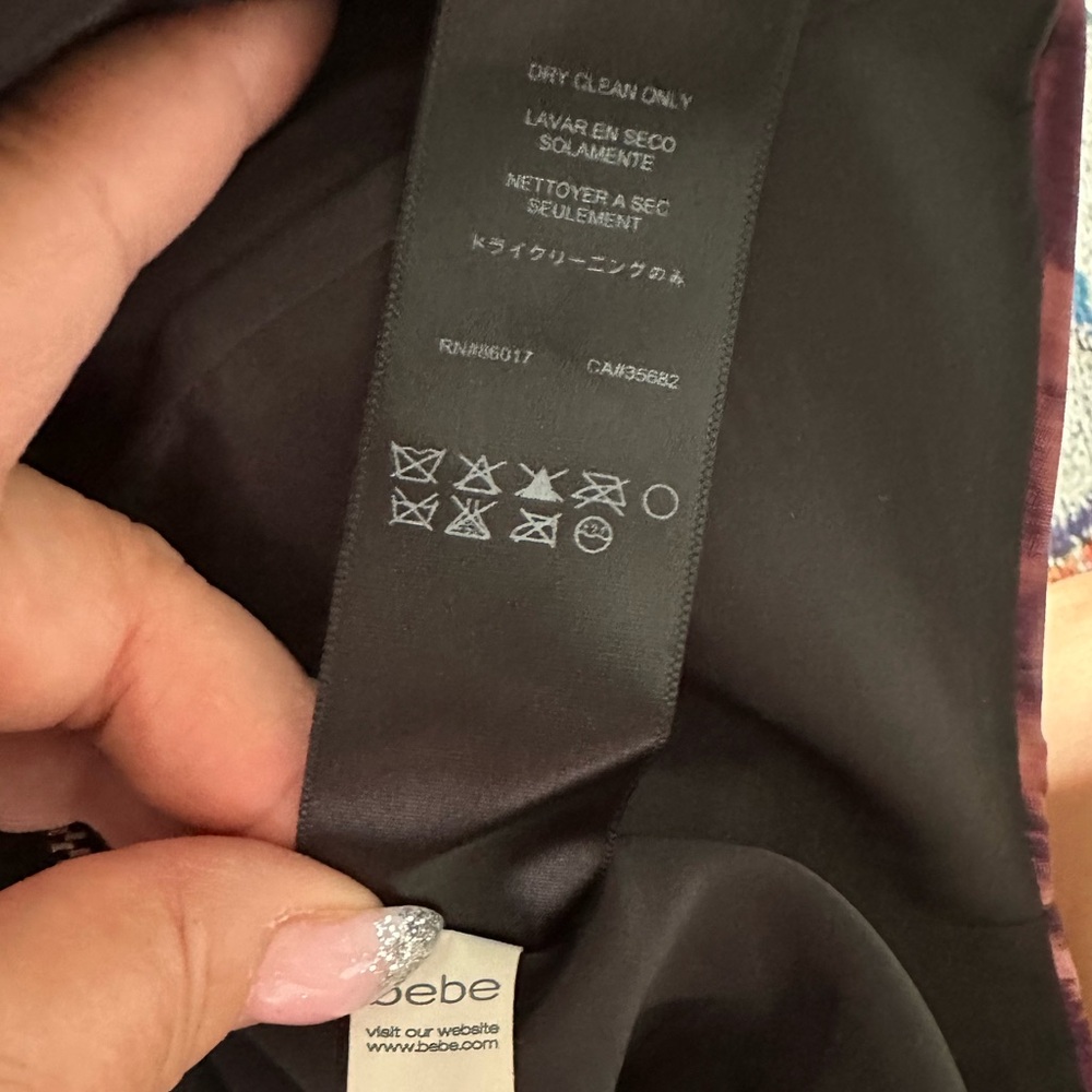 BEBE CORSET PINK PURPLE BLACK CROP TOP S - Picture 7 of 11